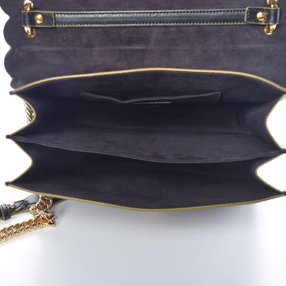 Fendi Vitello Liberty Scalloped Studded Kan I Shoulder Bag Black 13 of 18