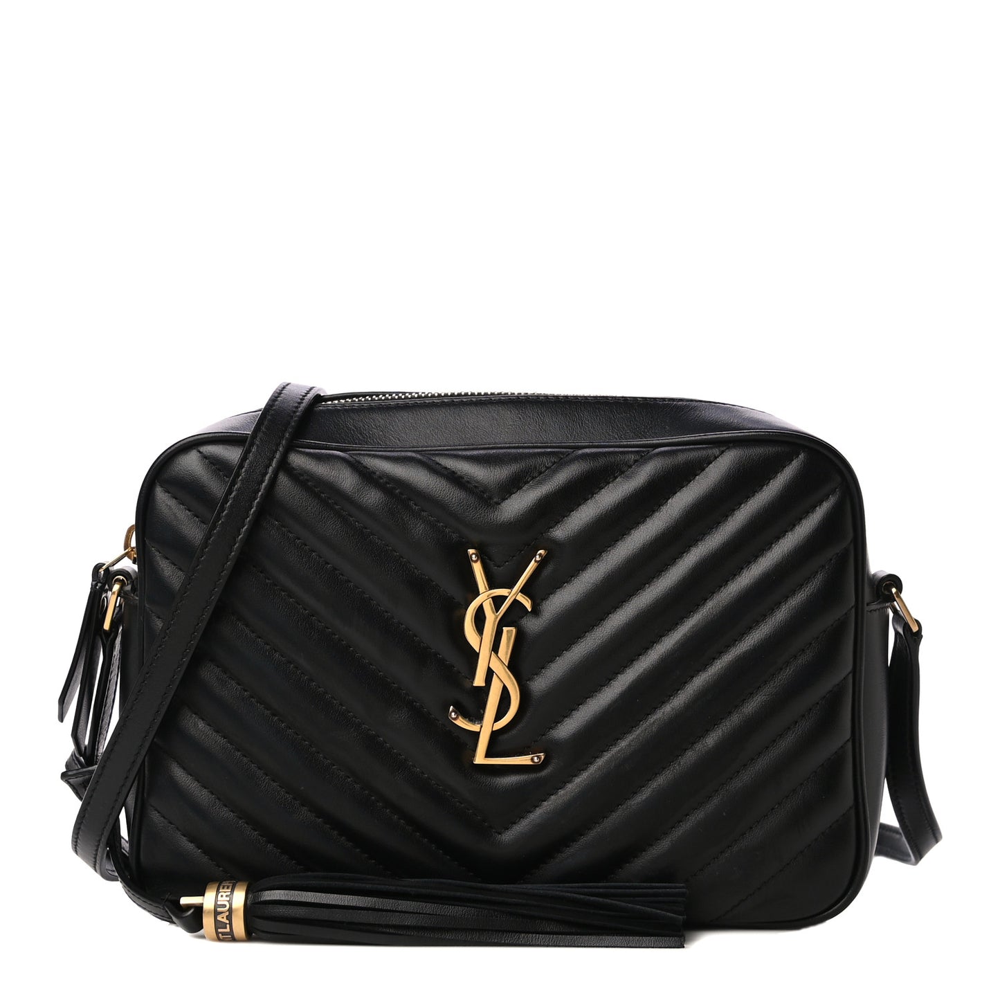 Calfskin Matelasse Monogram Lou Camera Bag Black