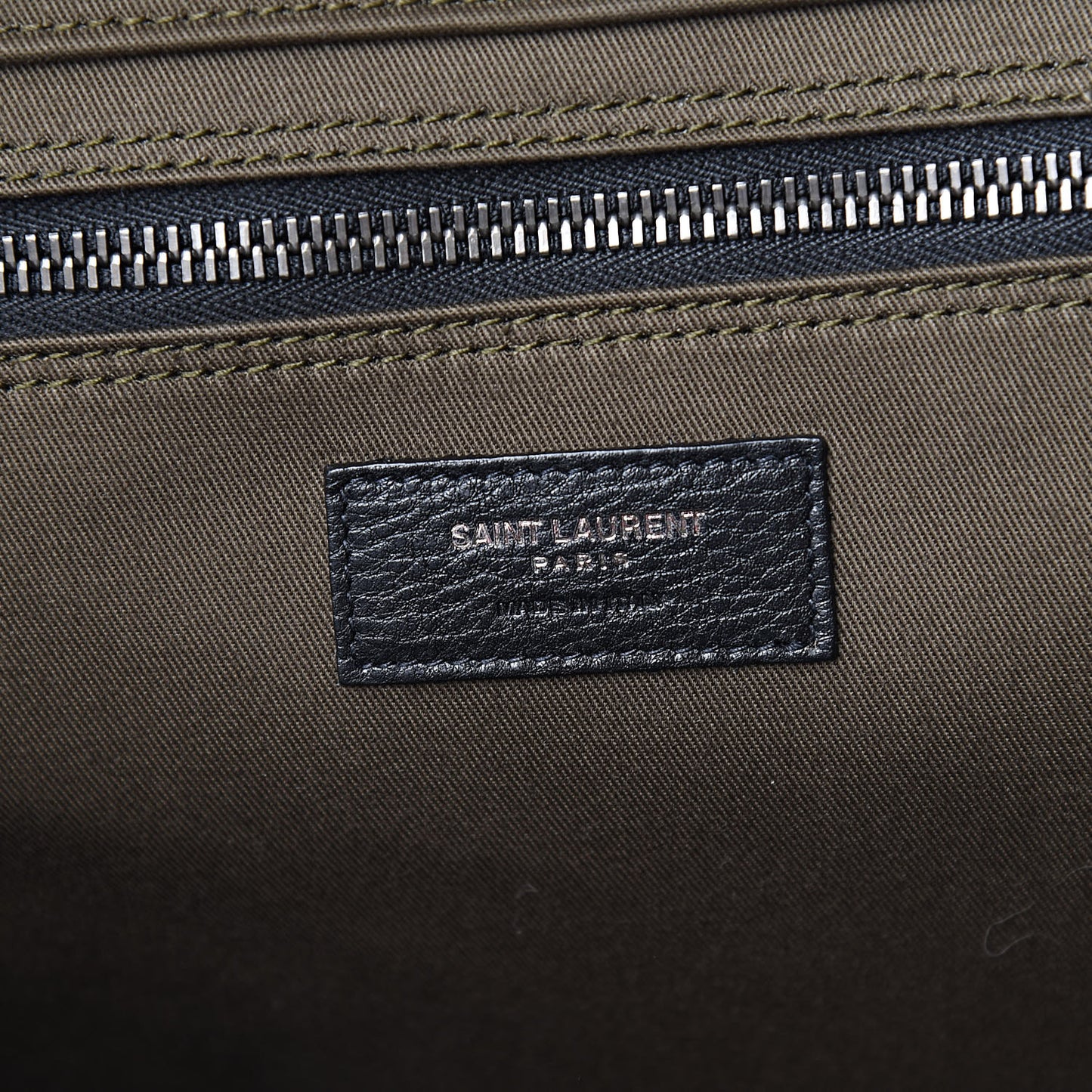 Linen Calfskin Rive Gauche Tote Khaki