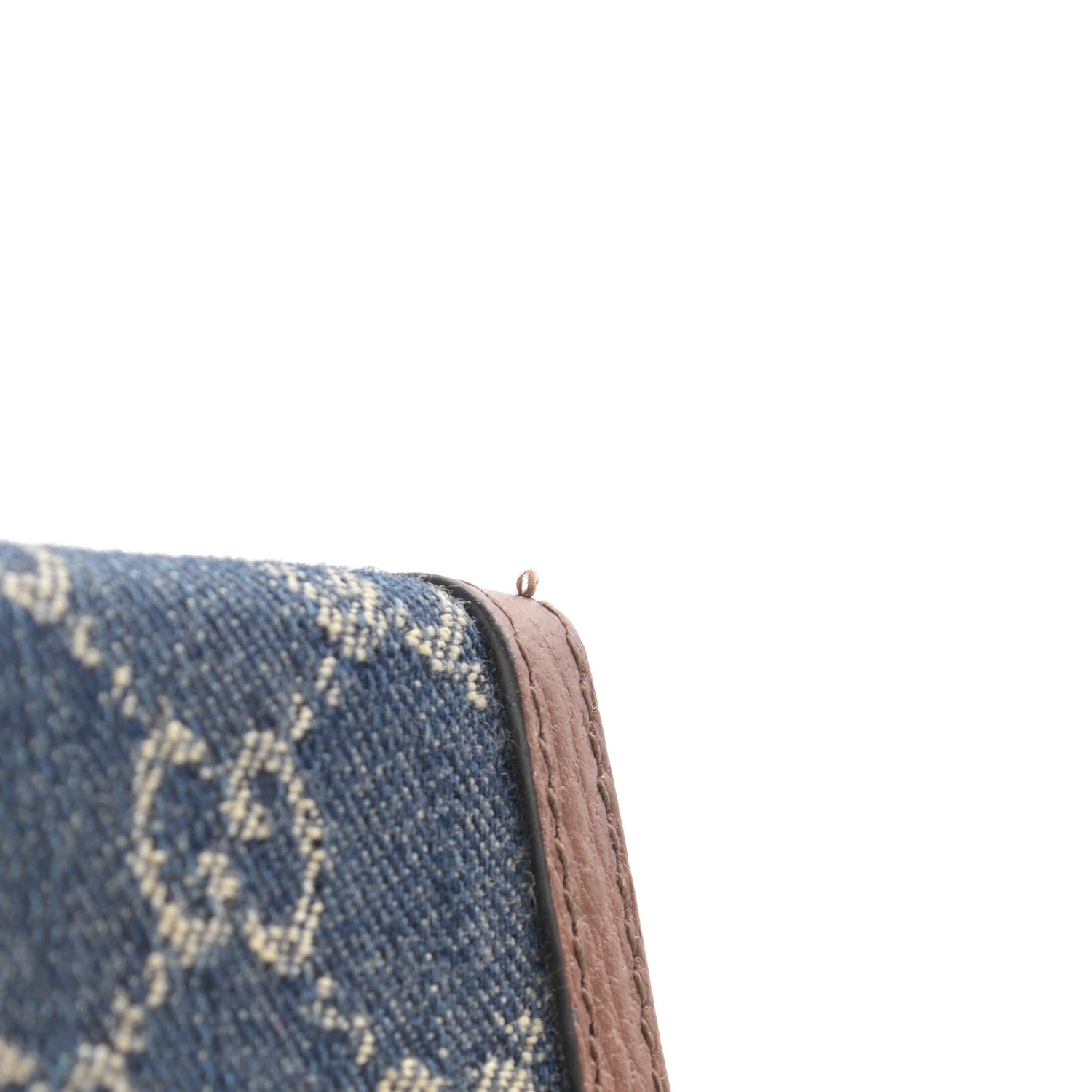 Gucci New Denim GG Monogram Dollar Calfskin Mini Horsebit 1955 Crossbody Bag Blue Tea Cuir Epilog 10 of 12