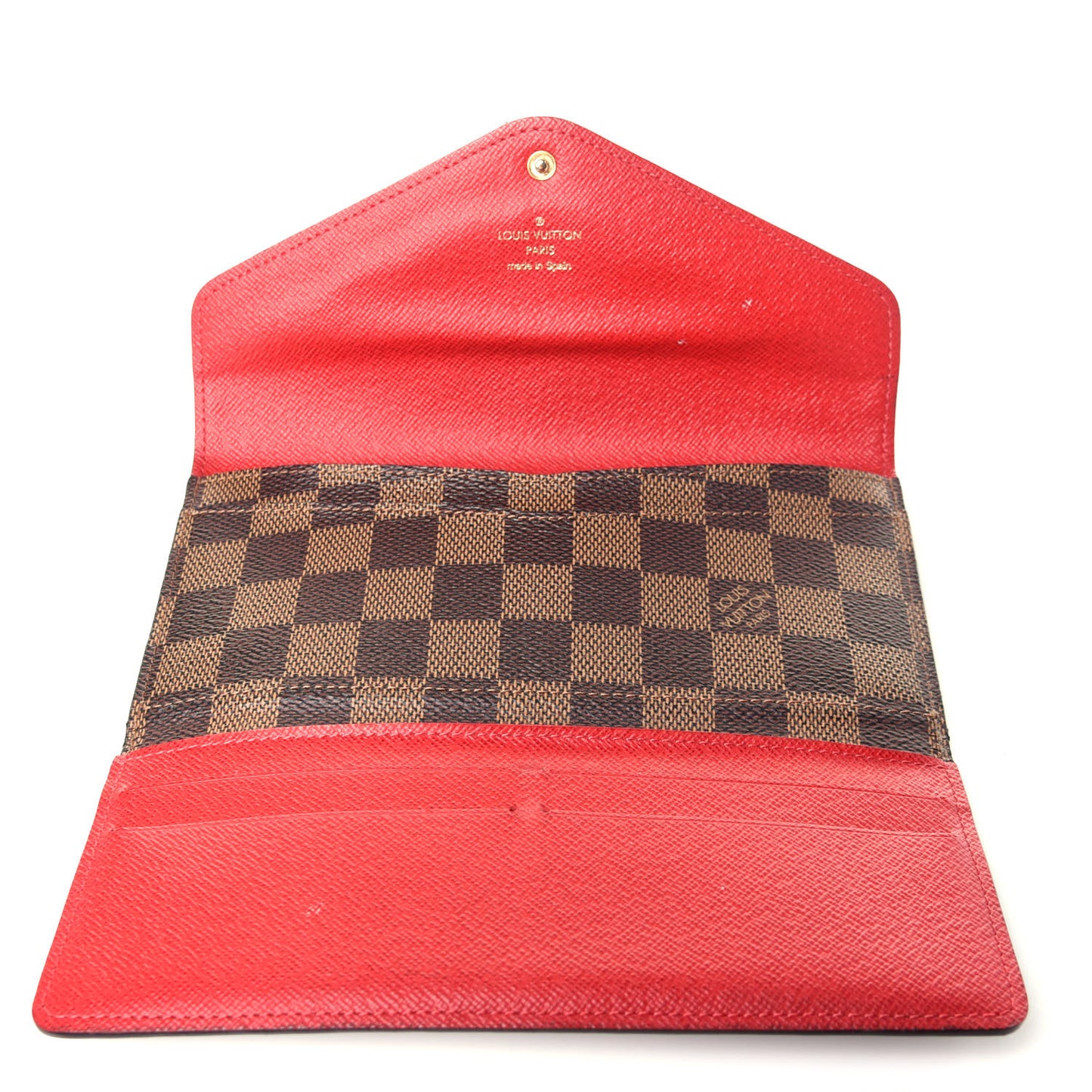 Damier Ebene Josephine Wallet Red