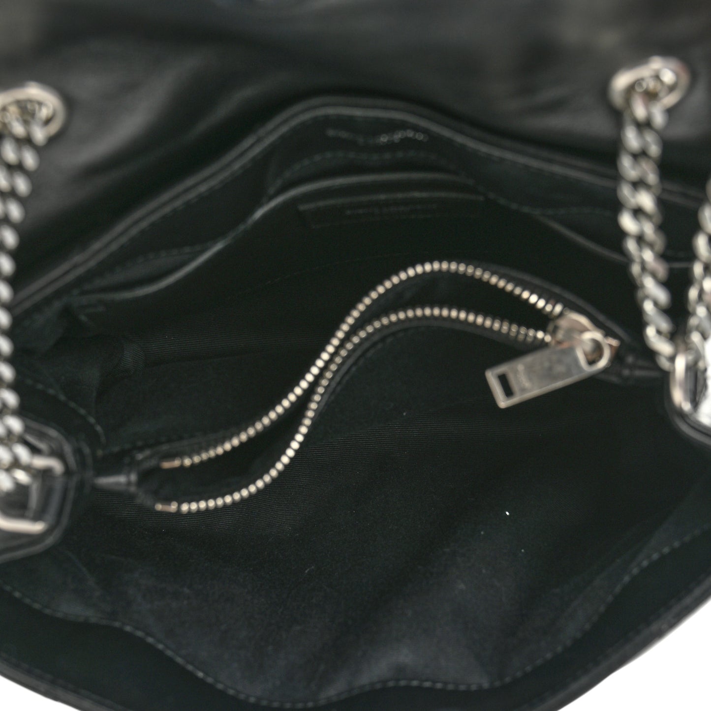 Calfskin Y Quilted Monogram Small Loulou Chain Satchel Black