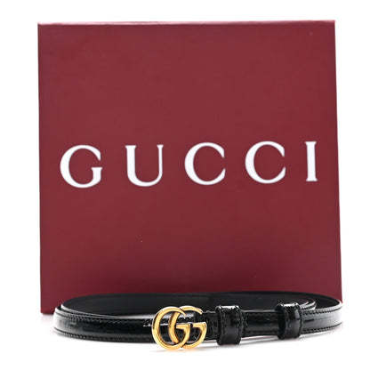 Gucci Patent Double G Thin Belt 105 42 Black 5 of 5