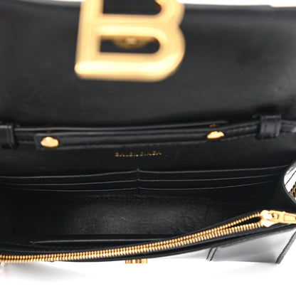 Balenciaga Shiny Box Calfskin Hourglass Chain Bag Black 5 of 10
