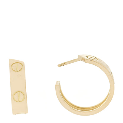 Cartier 18K Yellow Gold 5.5mm LOVE Hoop Earrings 1 of 5