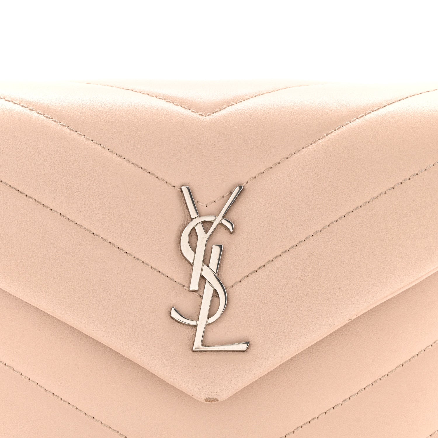 Saint Laurent Calfskin Y Quilted Monogram Toy Loulou Crossbody Bag Nude Powder 9 of 15