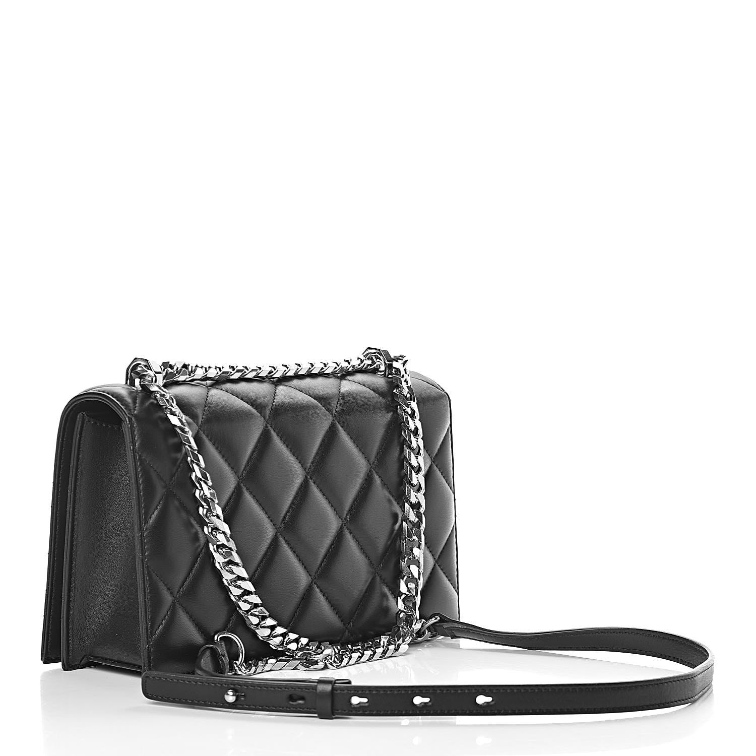 Alexander McQueen Lambskin Quilted Knuckle Shoulder Bag Black 3 of 16