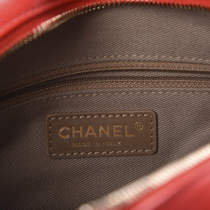 Chanel Goatskin Quilted Large Casual Trip Camera Case Bag Red 8 of 11