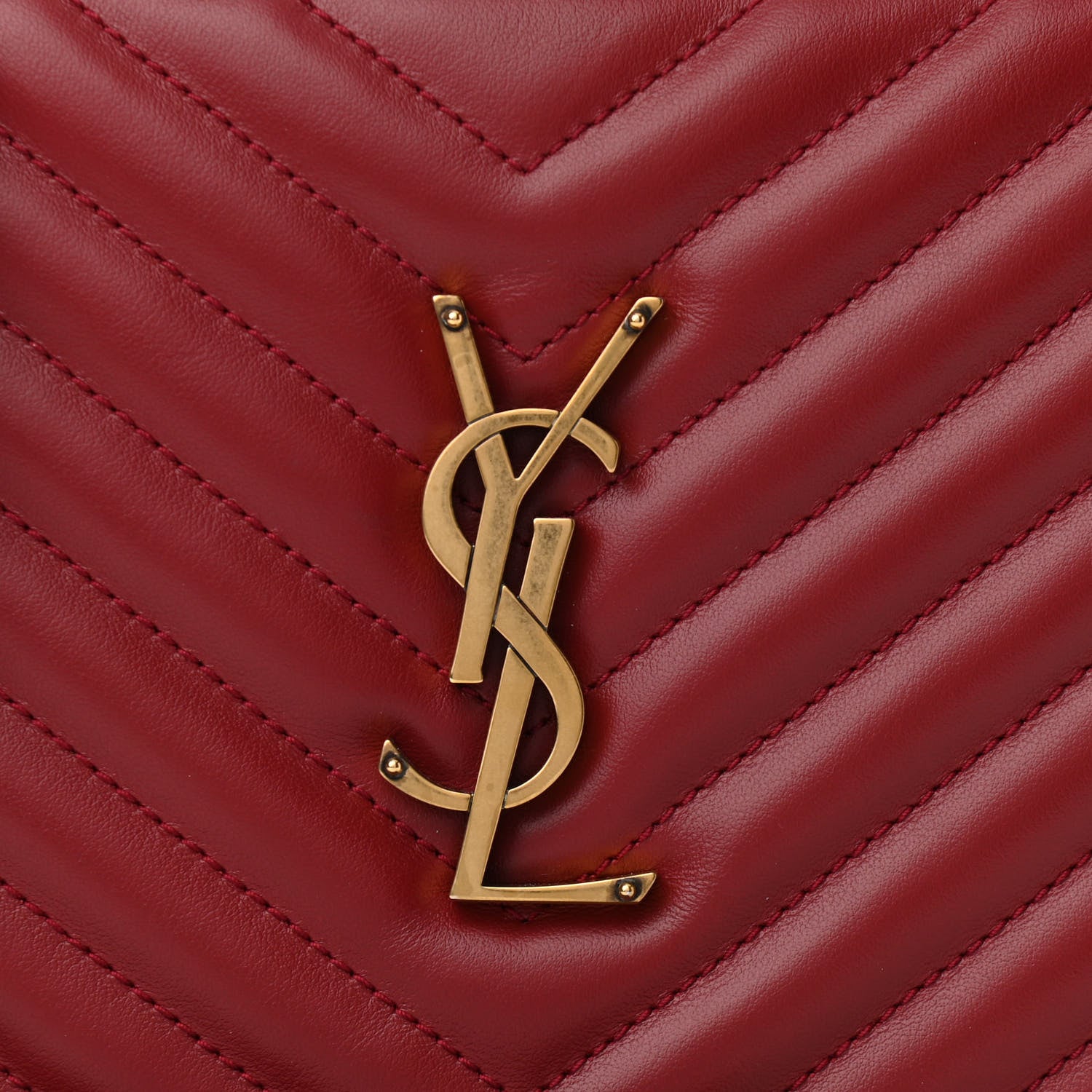 Saint Laurent Calfskin Matelasse Monogram Lou Camera Bag Red 7 of 10
