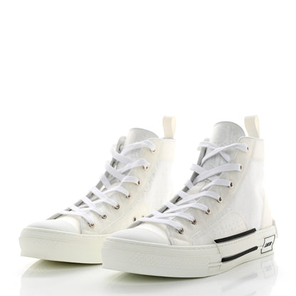Christian Dior Technical Canvas Oblique Mens B23 High Top Sneakers 43 White 3 of 9