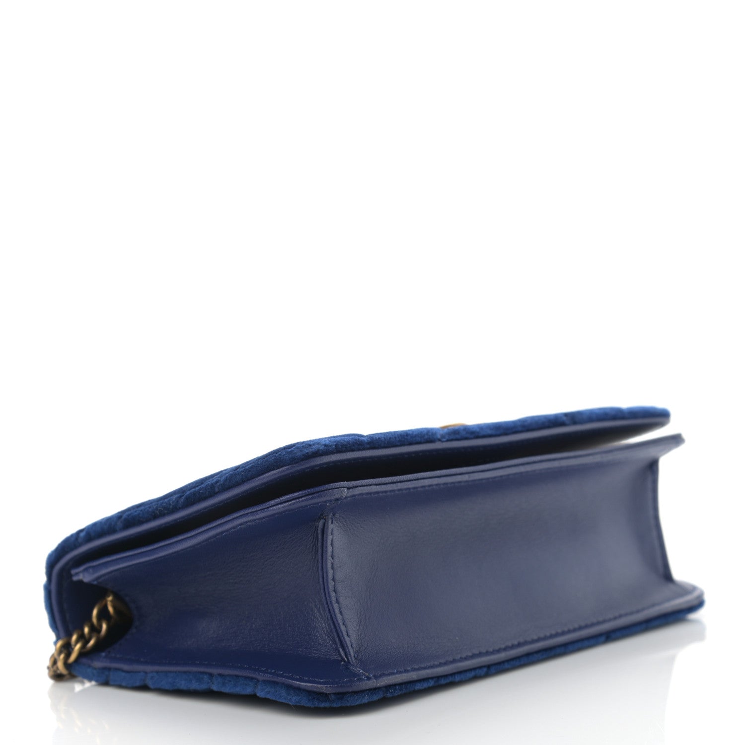 Gucci Velvet Matelasse GG Marmont Mini Bag Cobalt Blue 4 of 11
