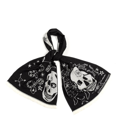 Alexander McQueen Wool Skull Scarf Black 1 of 6