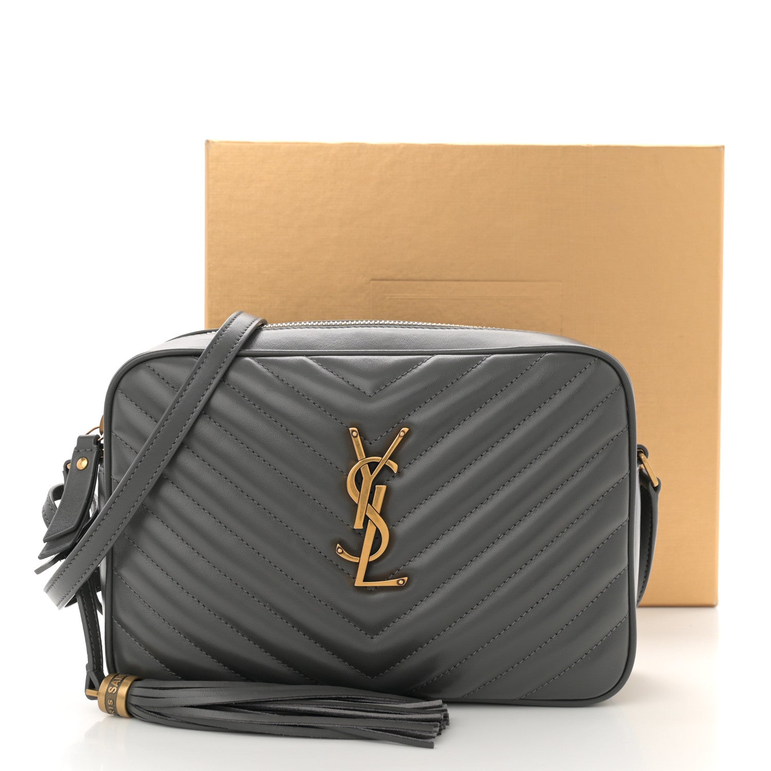 Saint Laurent Calfskin Matelasse Monogram Lou Camera Bag Storm 12 of 12