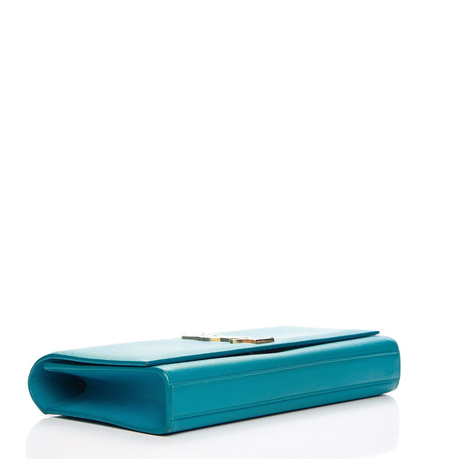 Saint Laurent Grain De Poudre Classic Monogram Clutch Turquoise 4 of 9