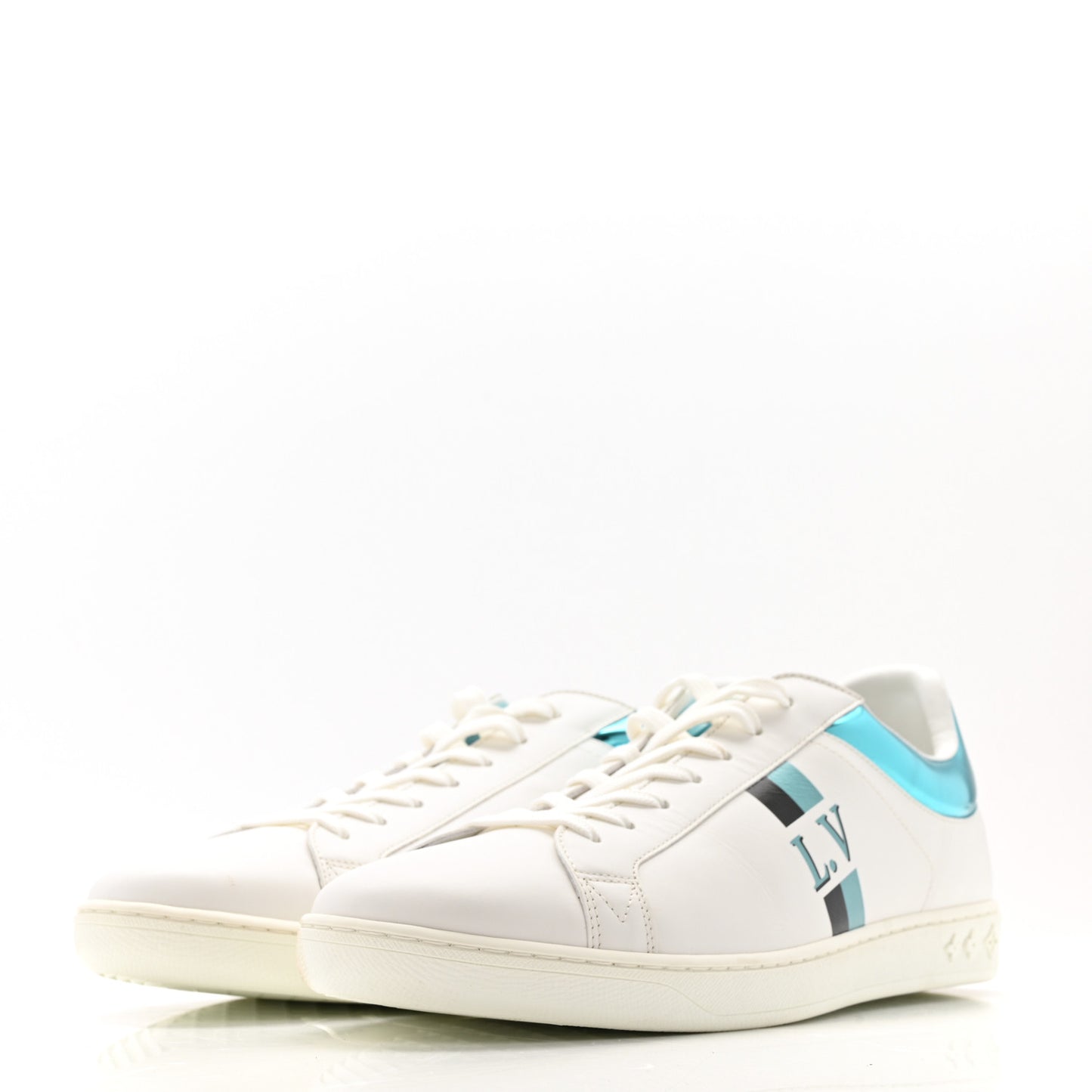 Calfskin Mens Luxembourg Sneakers 9.5 White Bleu
