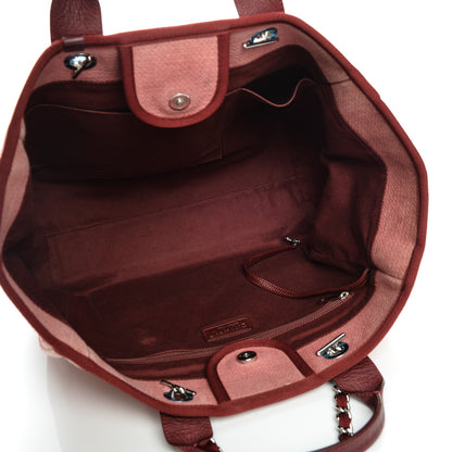 Chanel Canvas Large Deauville Tote Red 6 of 10