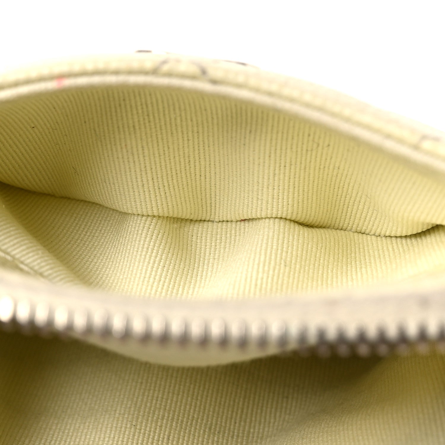 Chanel Caviar Quilted Zip Card Holder Wallet Light Yellow 6 of 14