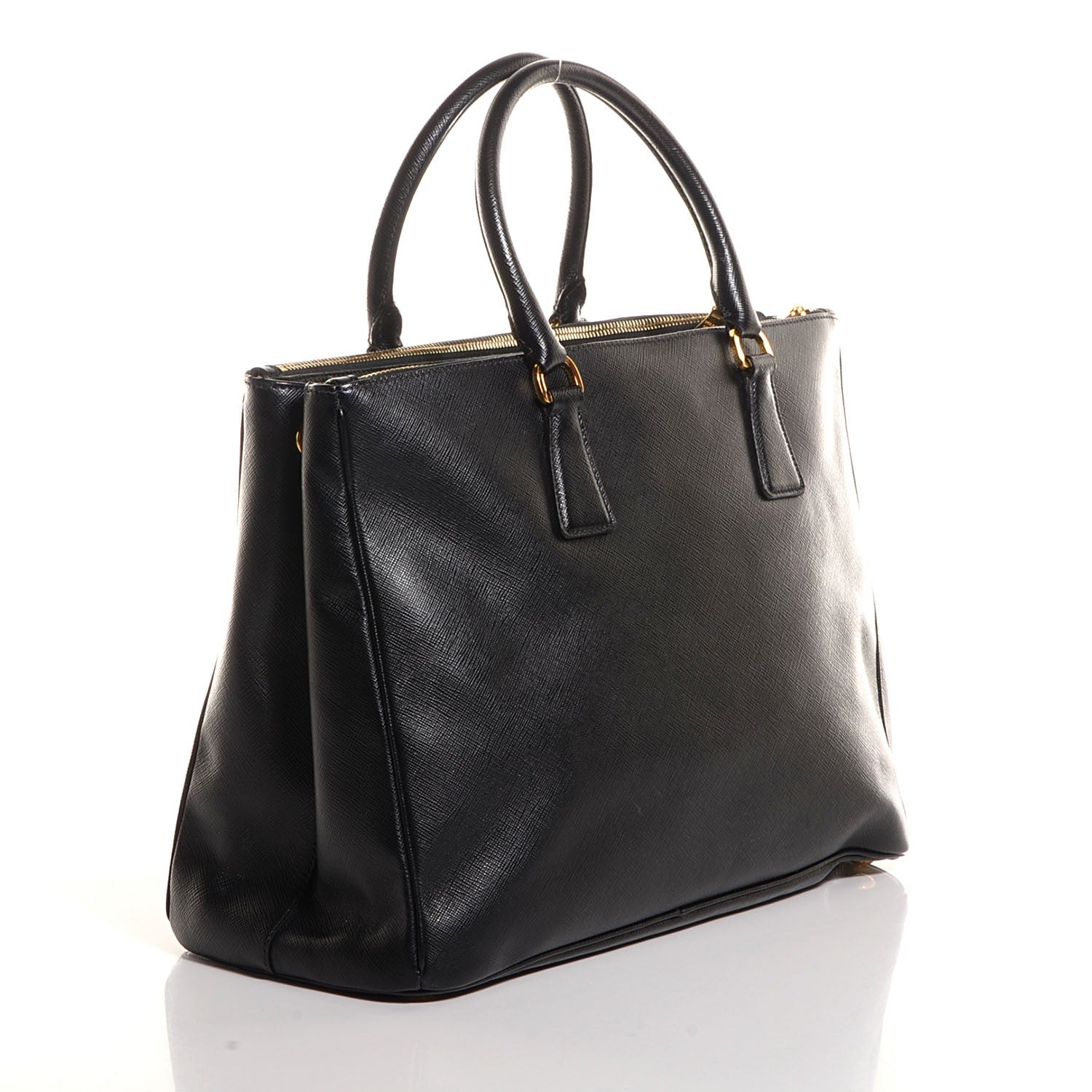 Prada Saffiano Lux Large Double Zip Tote Nero Black 3 of 9