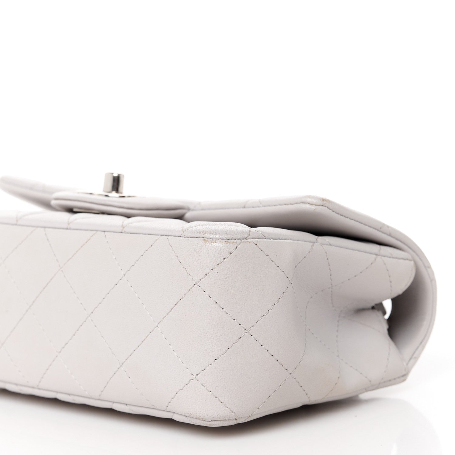Chanel Lambskin Quilted Mini Rectangular Flap Grey 11 of 13