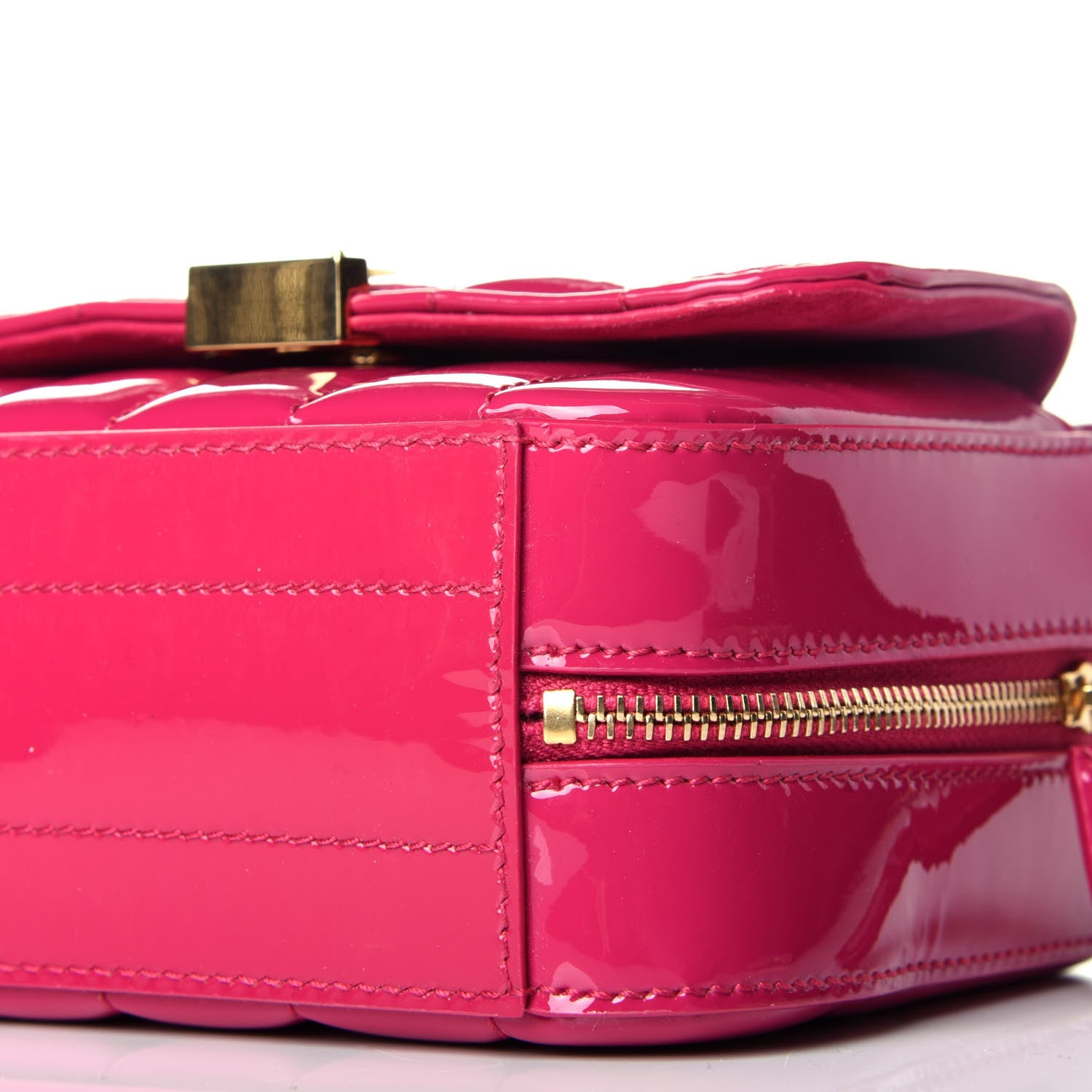 Saint Laurent Patent Matelasse Monogram Toy Vicky Camera Bag Bubblegum 9 of 9
