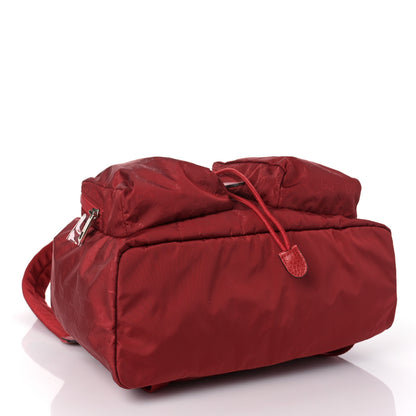 Gucci Nylon Monogram Dollar Calfskin Medium Light Single Buckle Backpack Vibrant Red 4 of 9