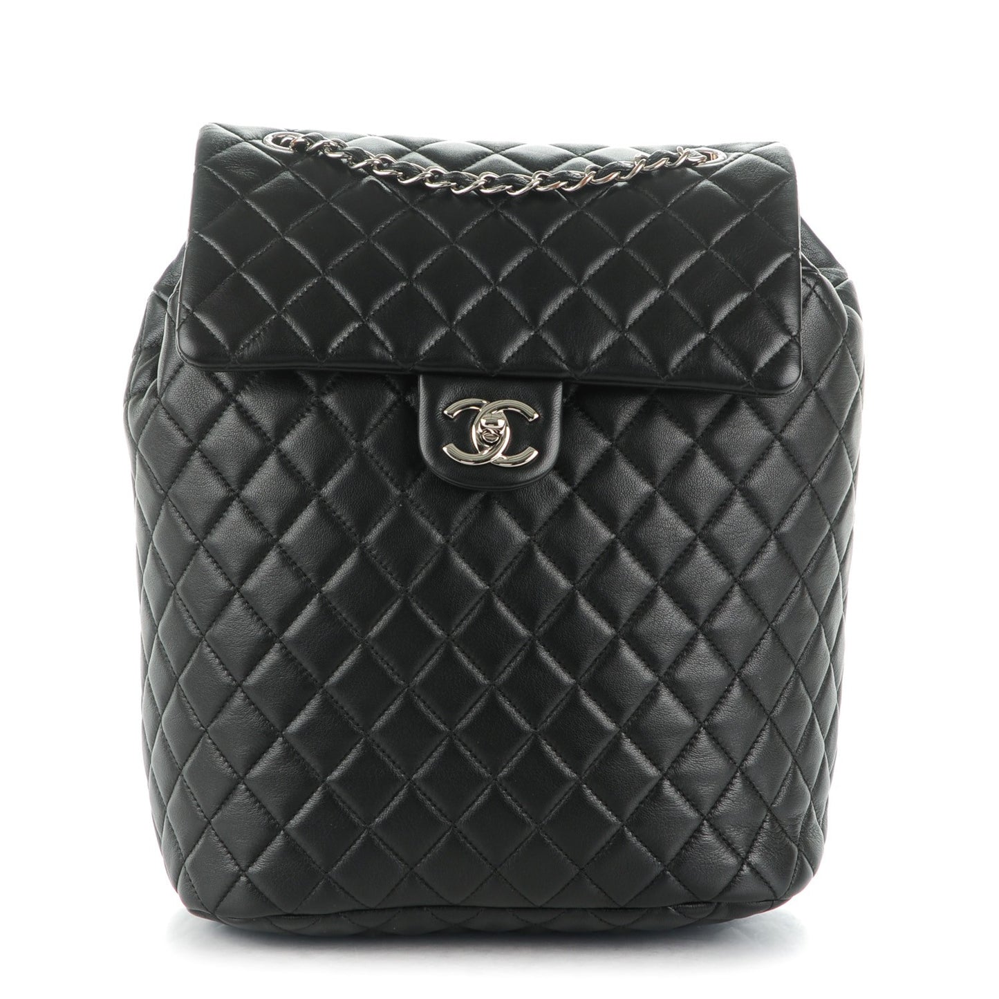 Lambskin Quilted Large Urban Spirit Backpack Black