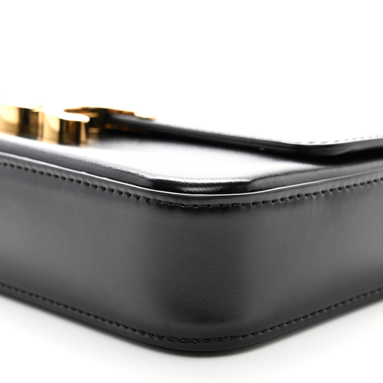 Celine Shiny Calfskin Triomphe Chain Shoulder Bag Black 9 of 9