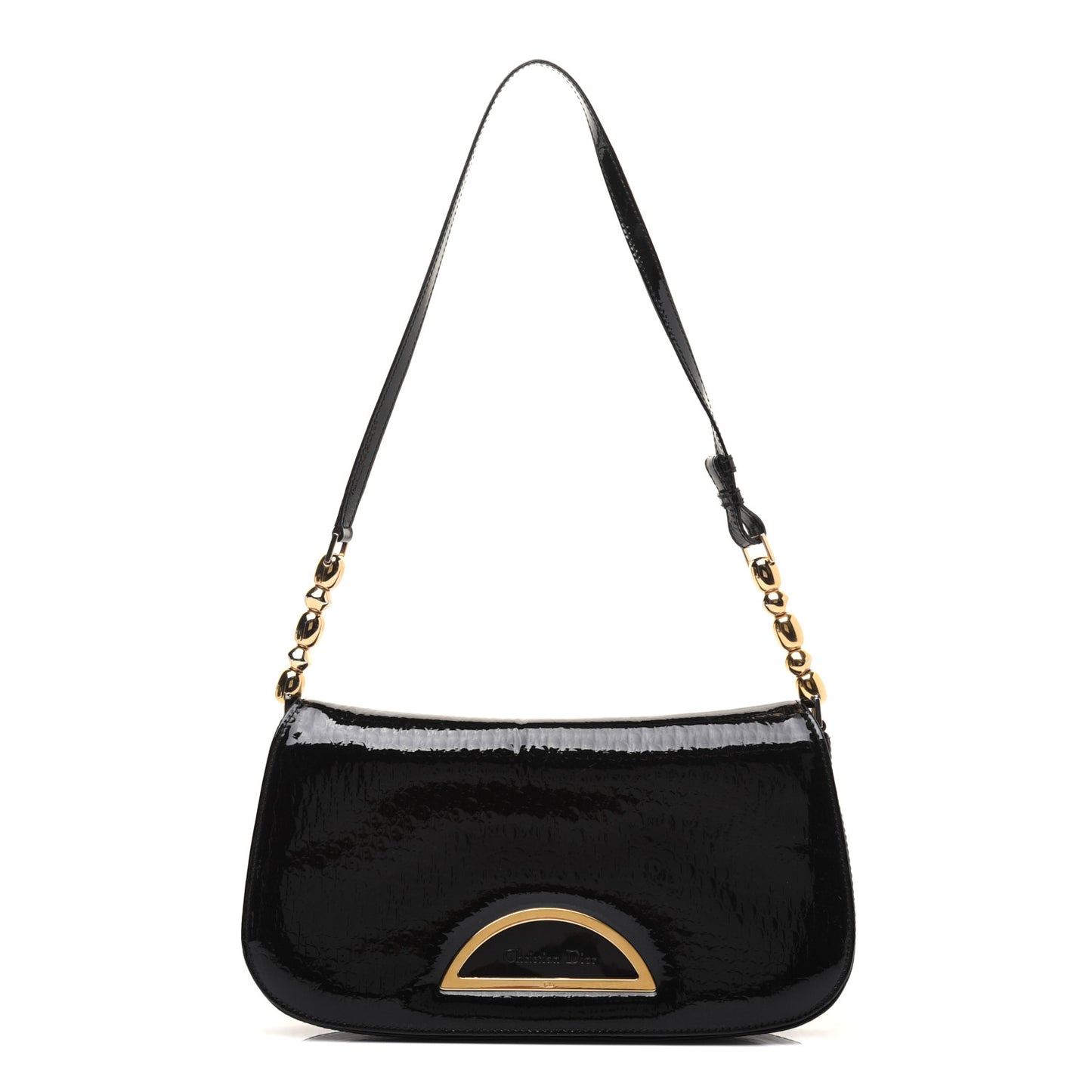 Patent Trotter Maris Pearl Shoulder Bag Black