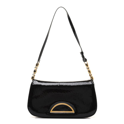 Christian Dior Patent Trotter Maris Pearl Shoulder Bag Black 1 of 26