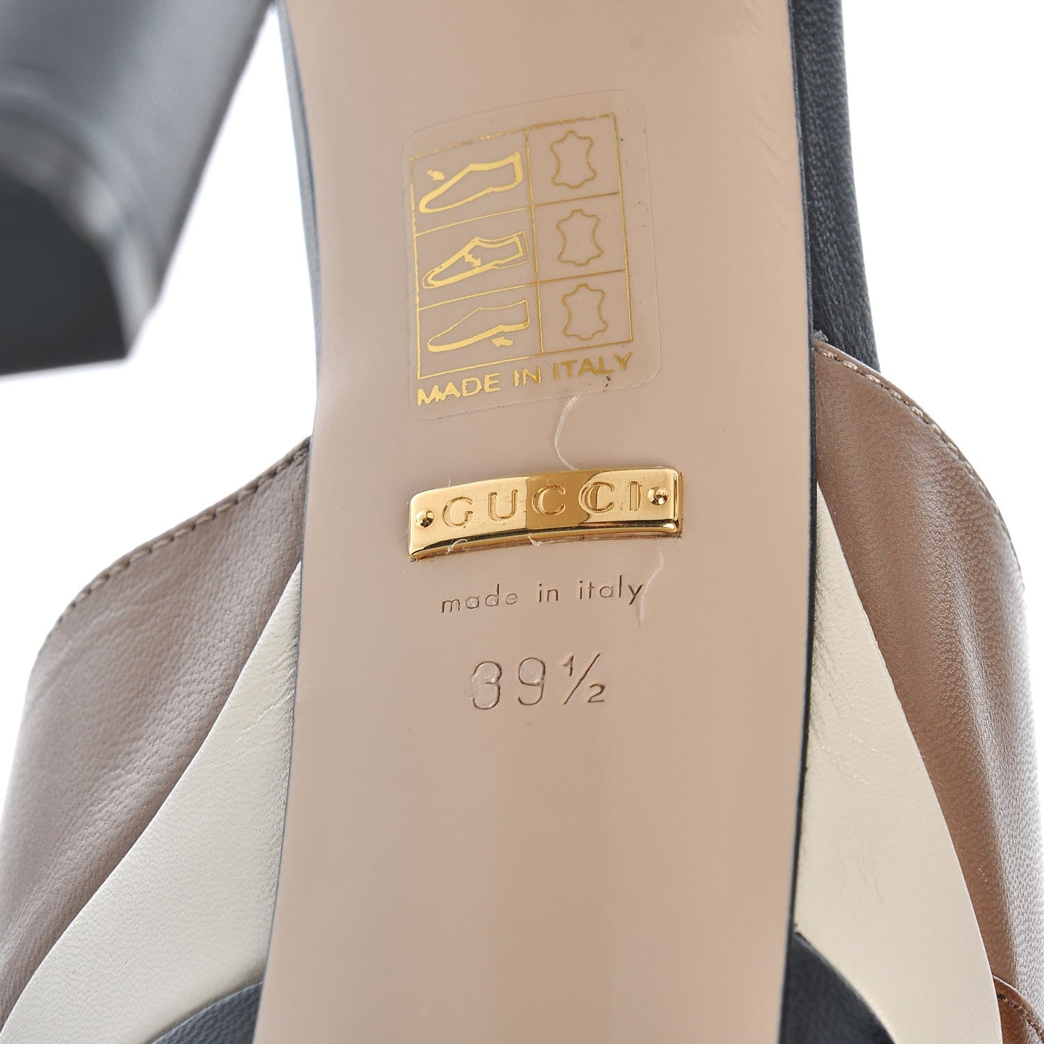 Gucci Calfskin Angel T-Strap Platform High Heel Pumps 39.5 Cuir Rose Blue White 7 of 10