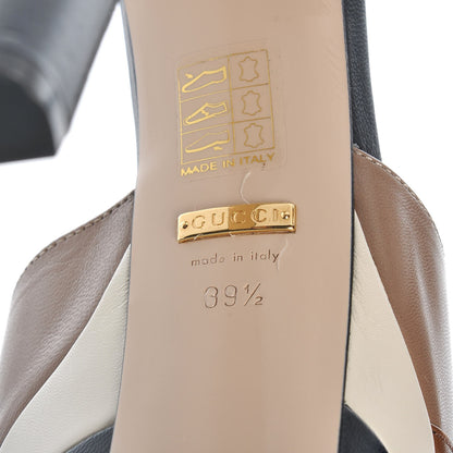 Gucci Calfskin Angel T-Strap Platform High Heel Pumps 39.5 Cuir Rose Blue White 7 of 10