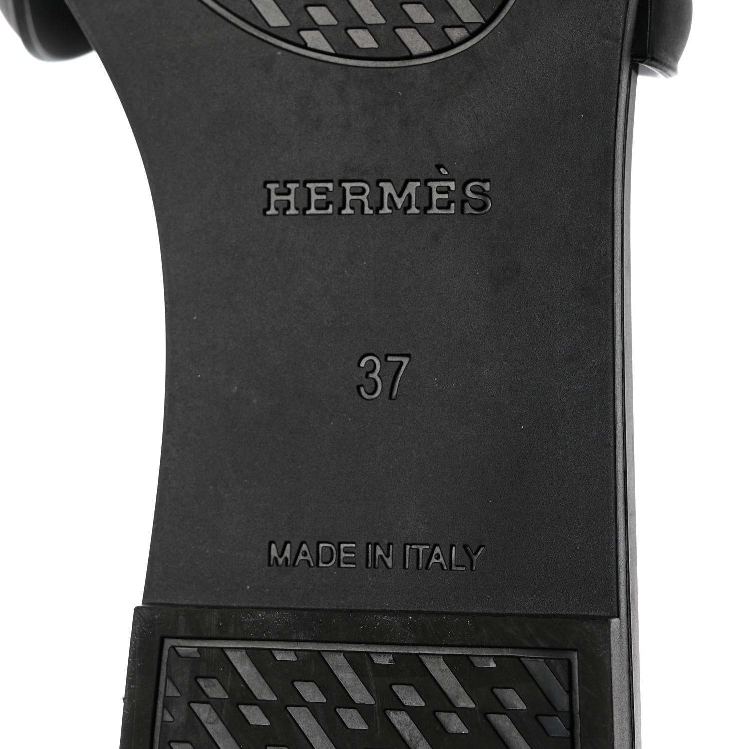 Hermes Rubber Aloha Sandals 37 Black 8 of 8