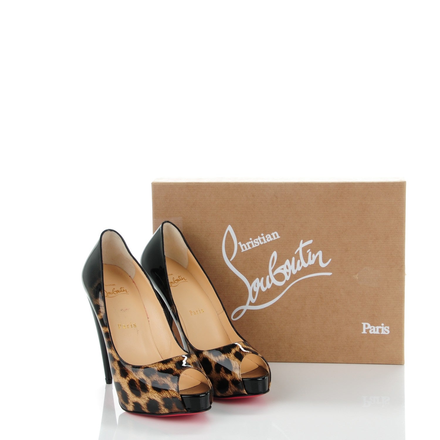 Christian Louboutin Patent Degrade Leopard Very Conic 120 Pumps 37.5 Black 8 of 8