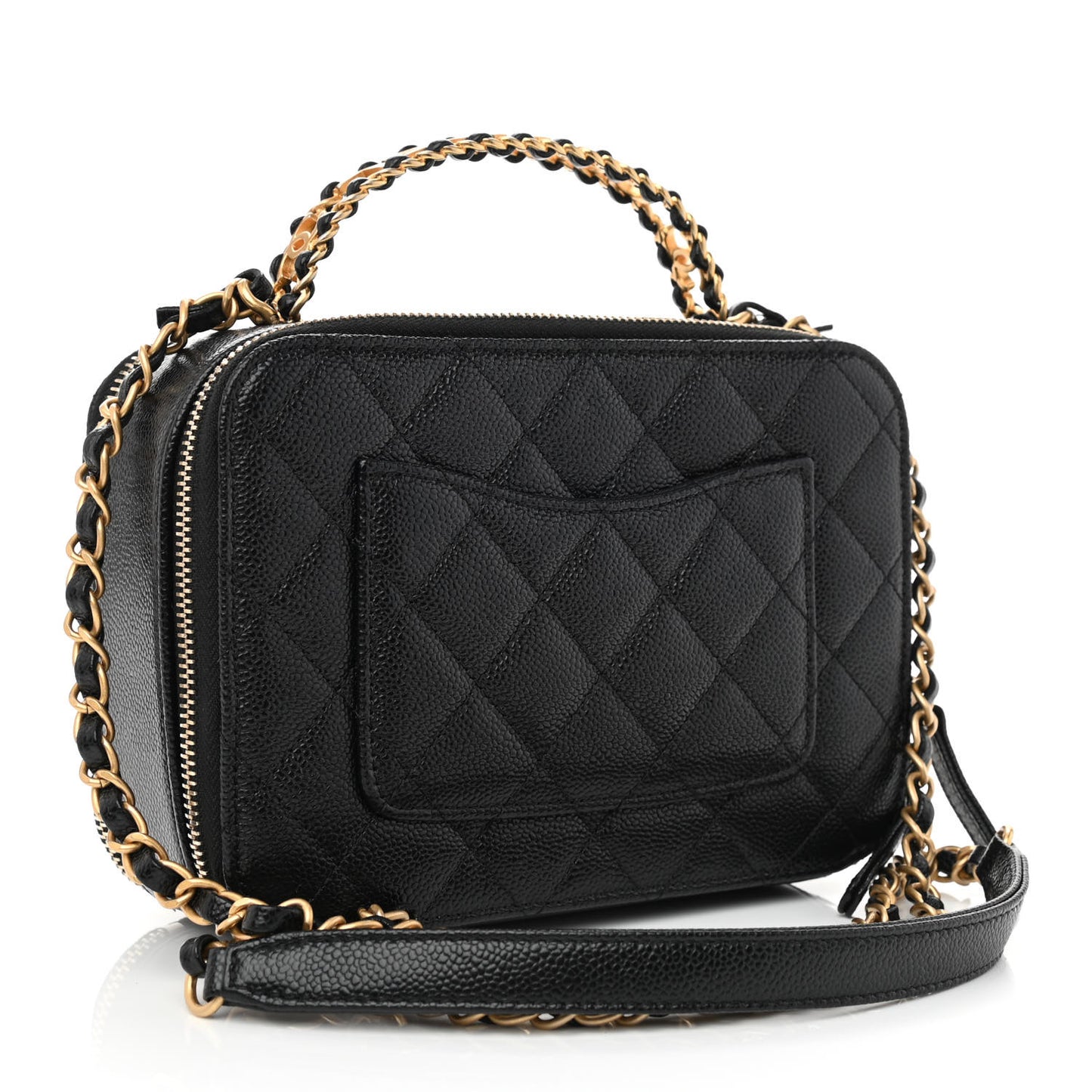 Caviar Quilted Small Pick Me Up Vanity Case Black