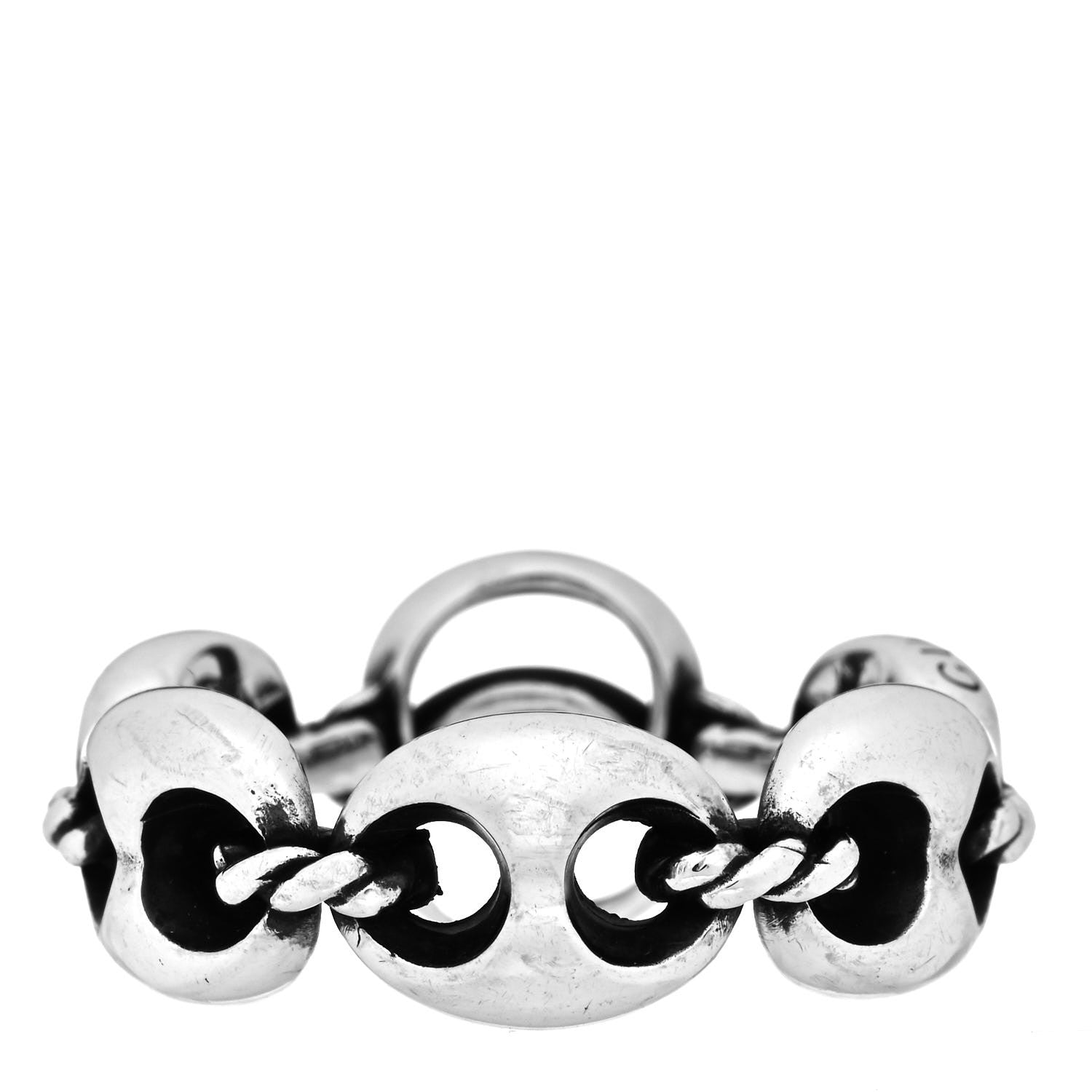 Gucci Sterling Silver GG Chain Ring 54 6.75 3 of 6