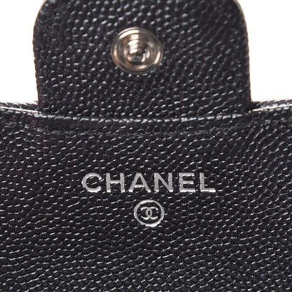 Chanel Iridescent Caviar Chevron Quilted Compact Flap Wallet Black 6 of 10