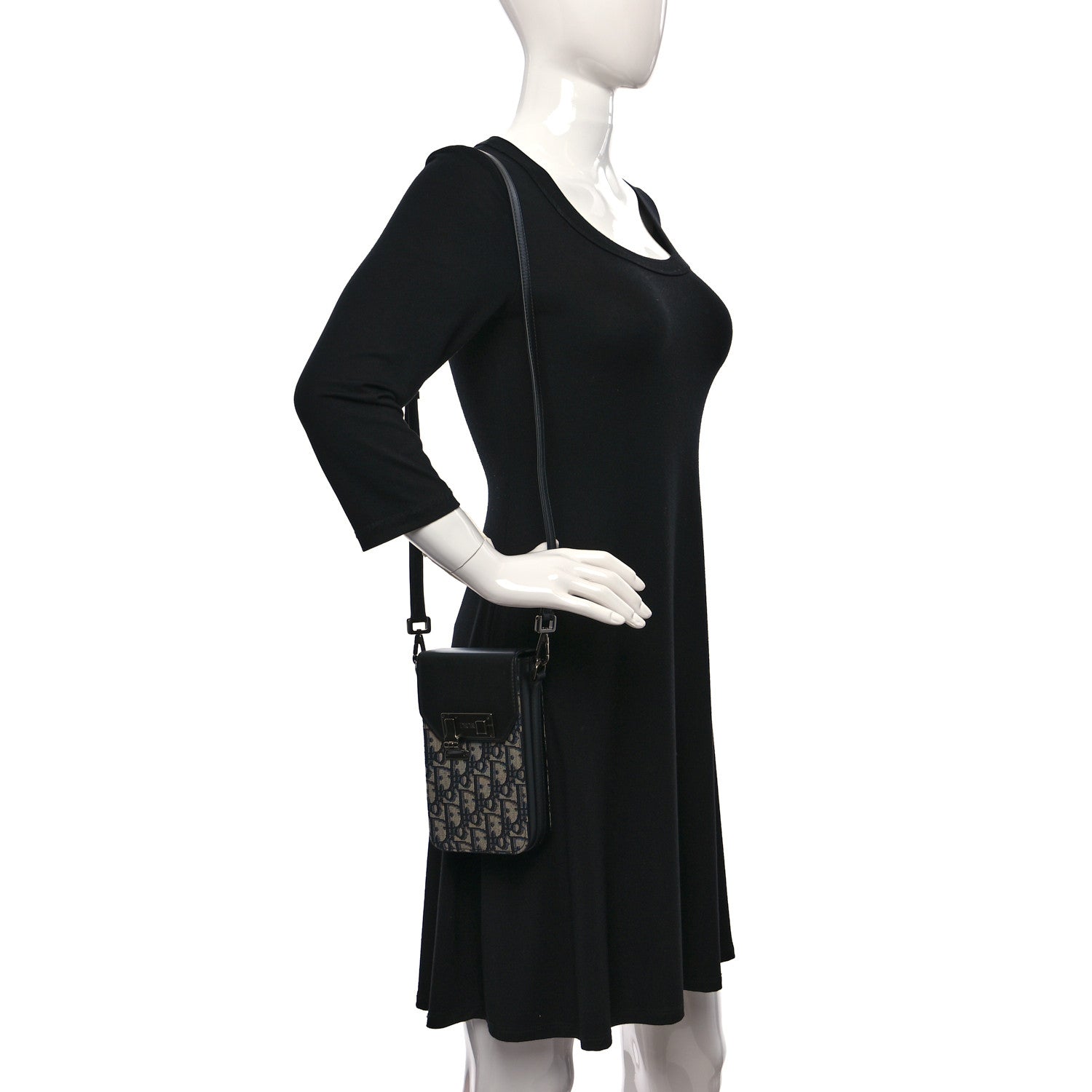 Christian Dior Oblique Calfskin Vertical Pouch Black 2 of 8