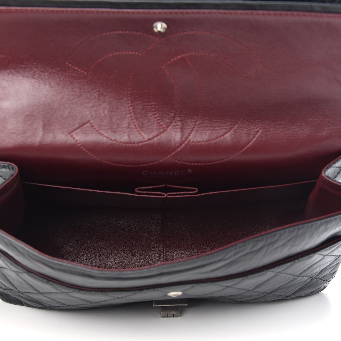 Aged Calfskin Quilted 2.55 Reissue 227 Flap Black