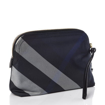 Burberry Nylon Nova Check Zip Top Pouch Indigo Blue 3 of 9
