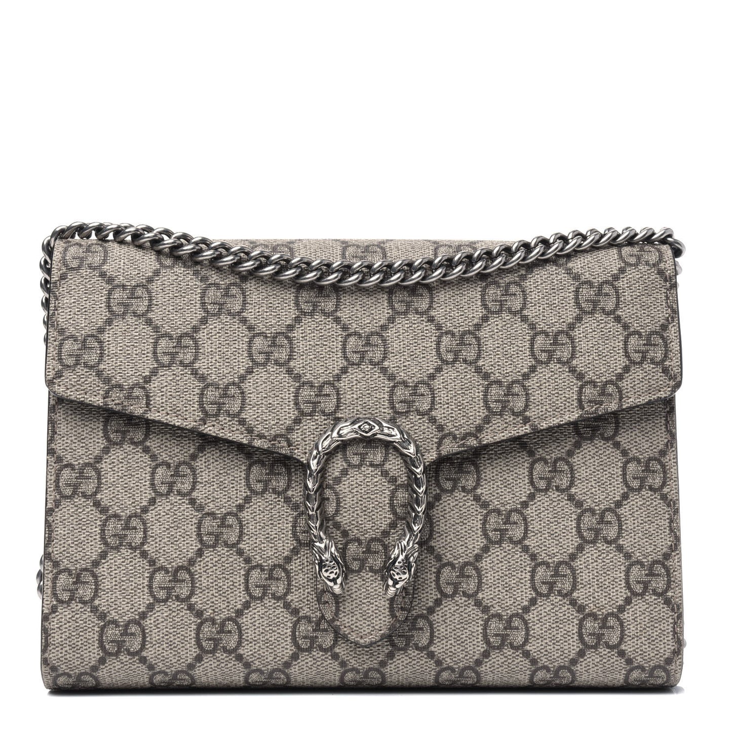 GG Supreme Monogram Mini Dionysus Chain Wallet Beige Taupe