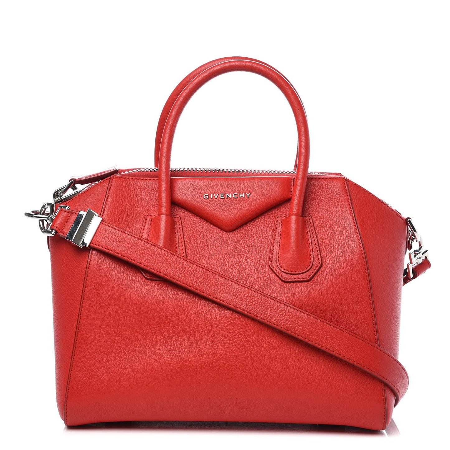 Sugar Goatskin Small Antigona Medium Red
