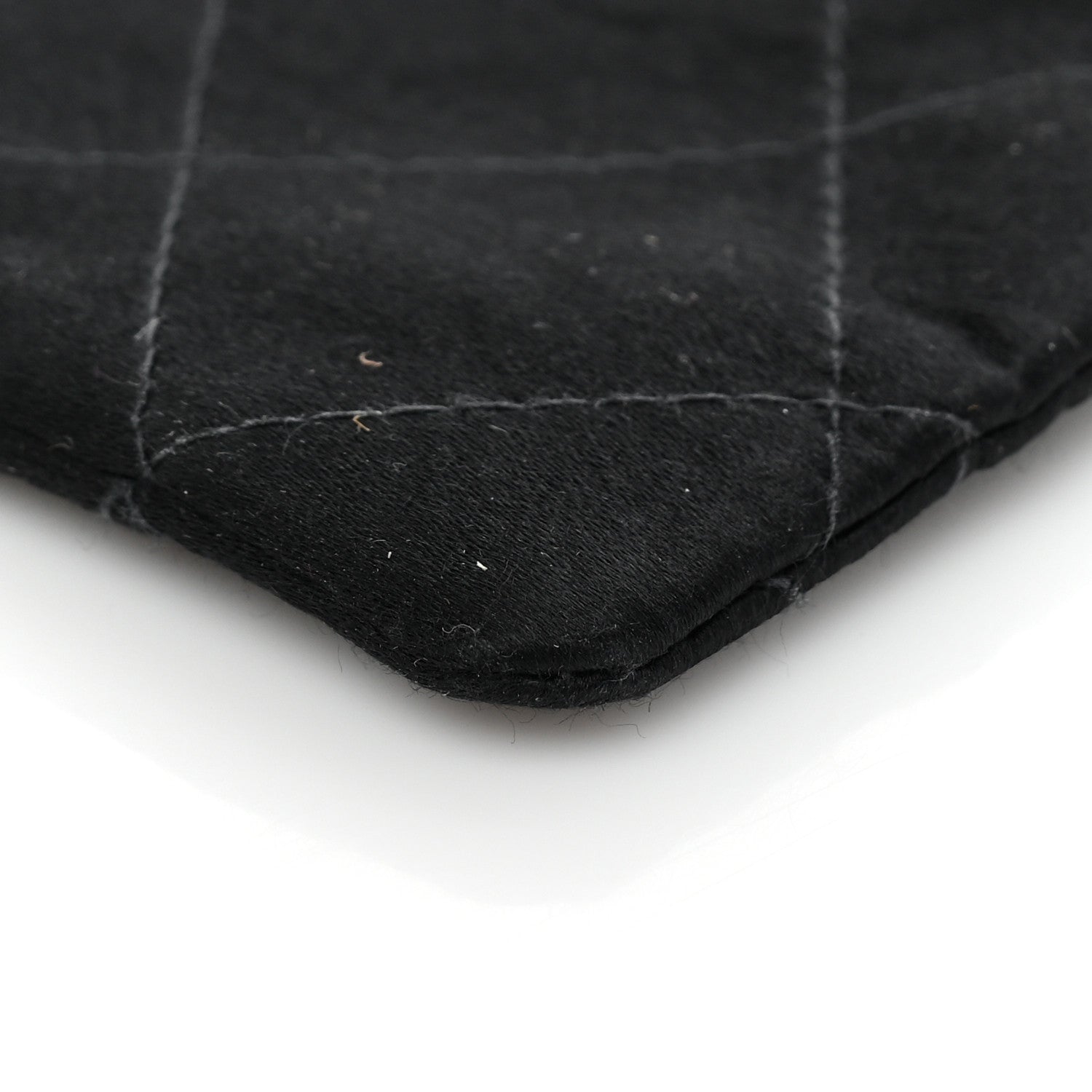 Chanel Satin Stitched Cutout Handle Clutch Black 8 of 8