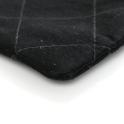 Chanel Satin Stitched Cutout Handle Clutch Black 8 of 8