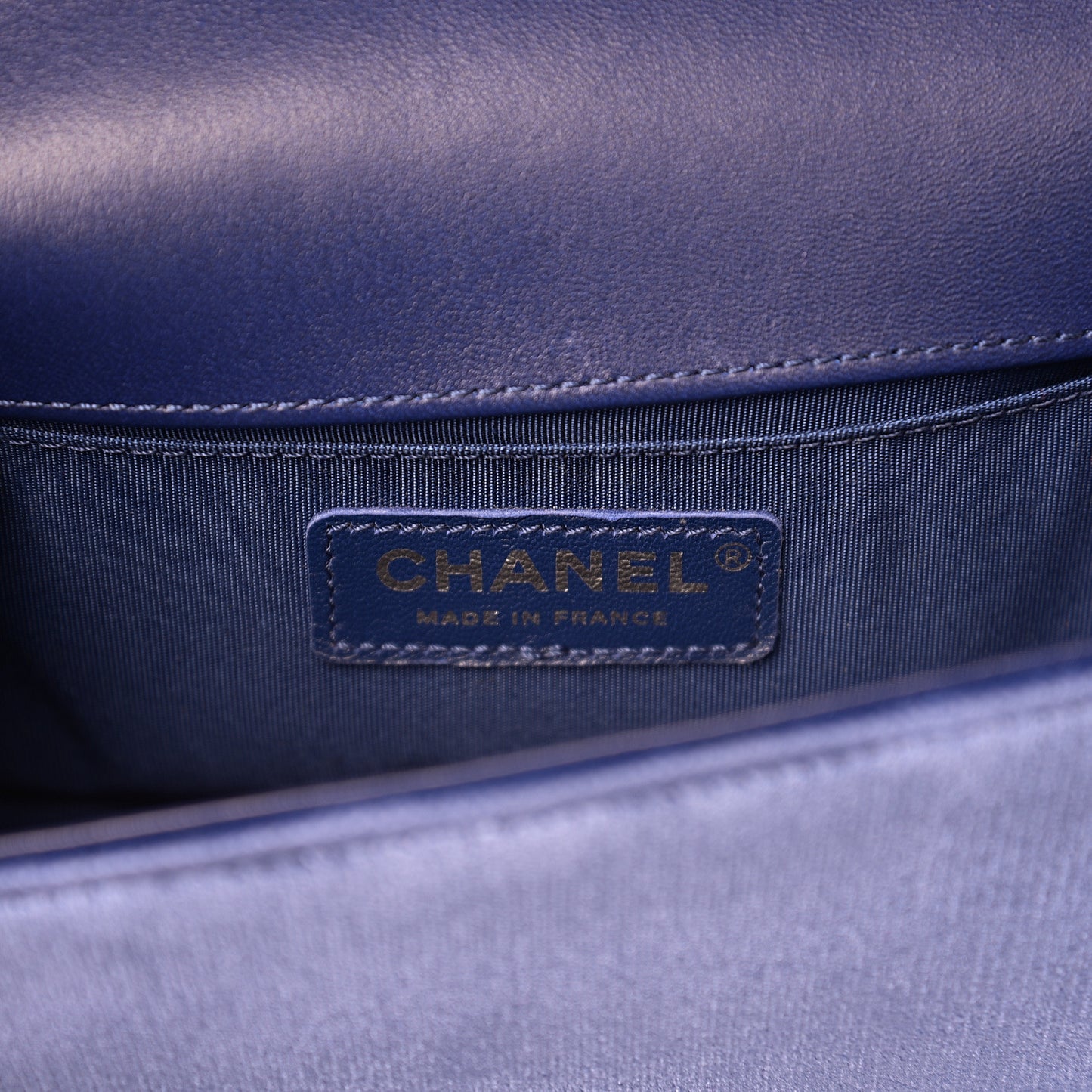 Velvet Quilted Small Boy Flap Blue