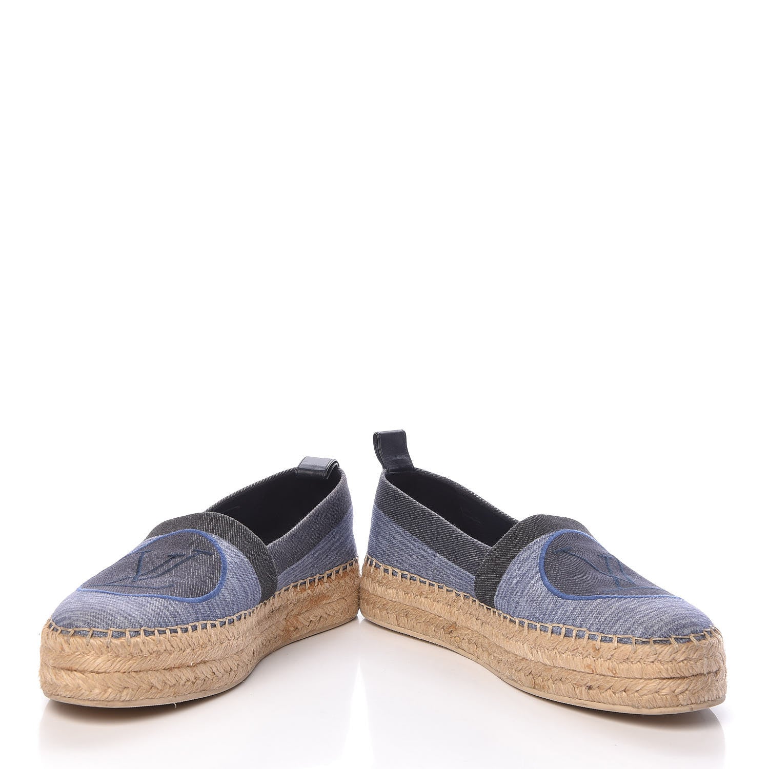 Louis Vuitton Canvas Blue Shore Espadrille Flats 38 Marine 6 of 19
