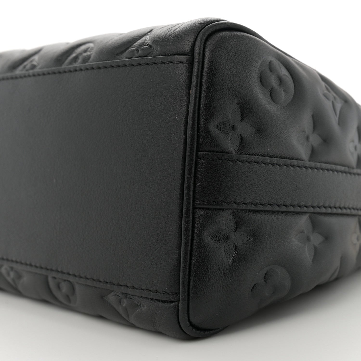 Louis Vuitton Lambskin Embossed Monogram Speedy 22 Bandouliere Black 9 of 11