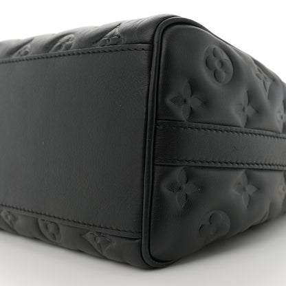 Louis Vuitton Lambskin Embossed Monogram Speedy 22 Bandouliere Black 9 of 11