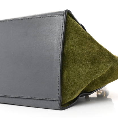 Celine Calfskin Suede Medium Tri-color Trapeze Green 9 of 10