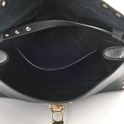 Valentino Garavani Pebbled Calfskin Medium Rockstud Flip Lock Crossbody Bag Black 5 of 7