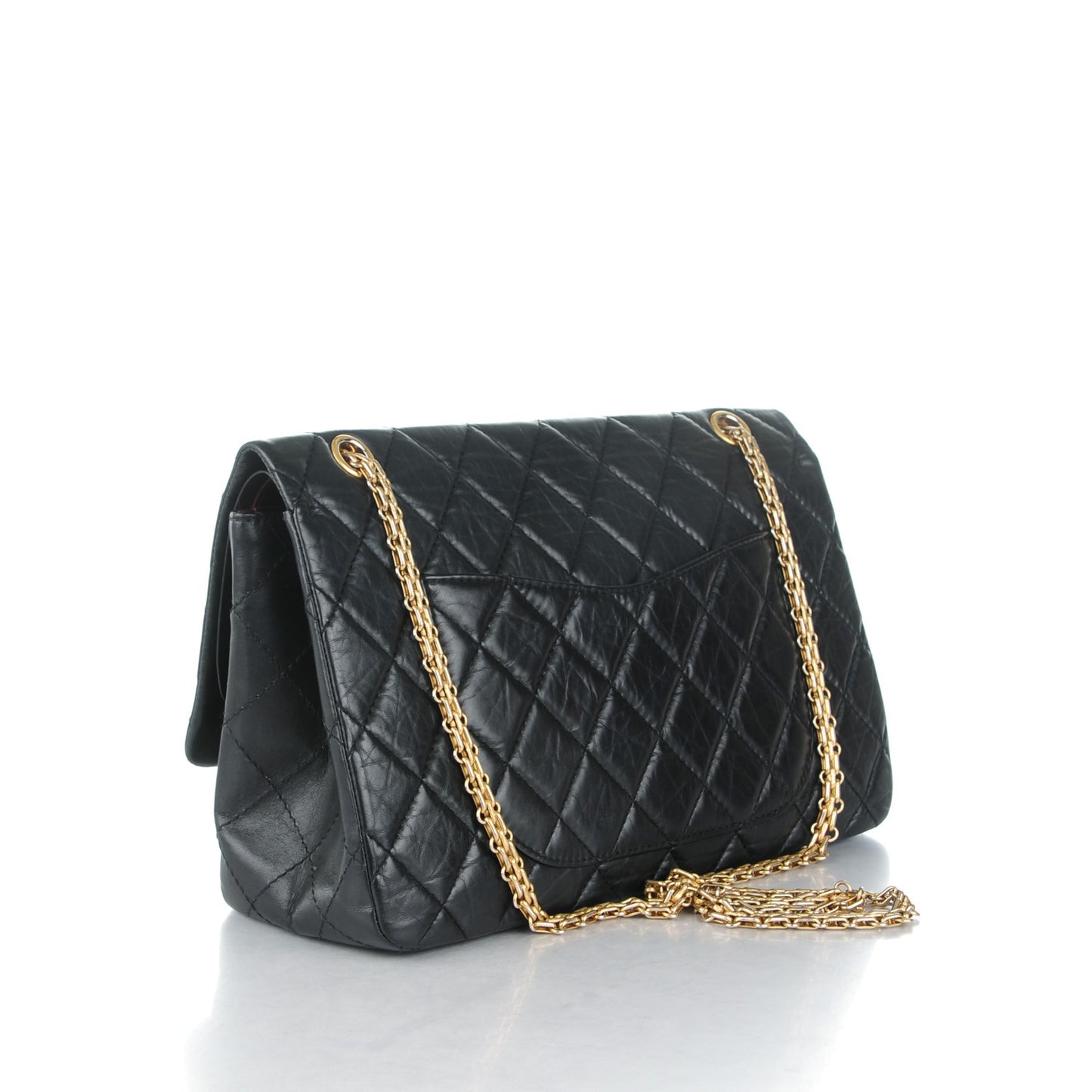 Aged Calfskin Quilted 2.55 Reissue 227 Flap Black